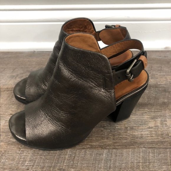 Gentle Souls Ankle Booties Open Toe Leather Bootie Sandals, Dark Gray Sh… - Picture 6 of 12